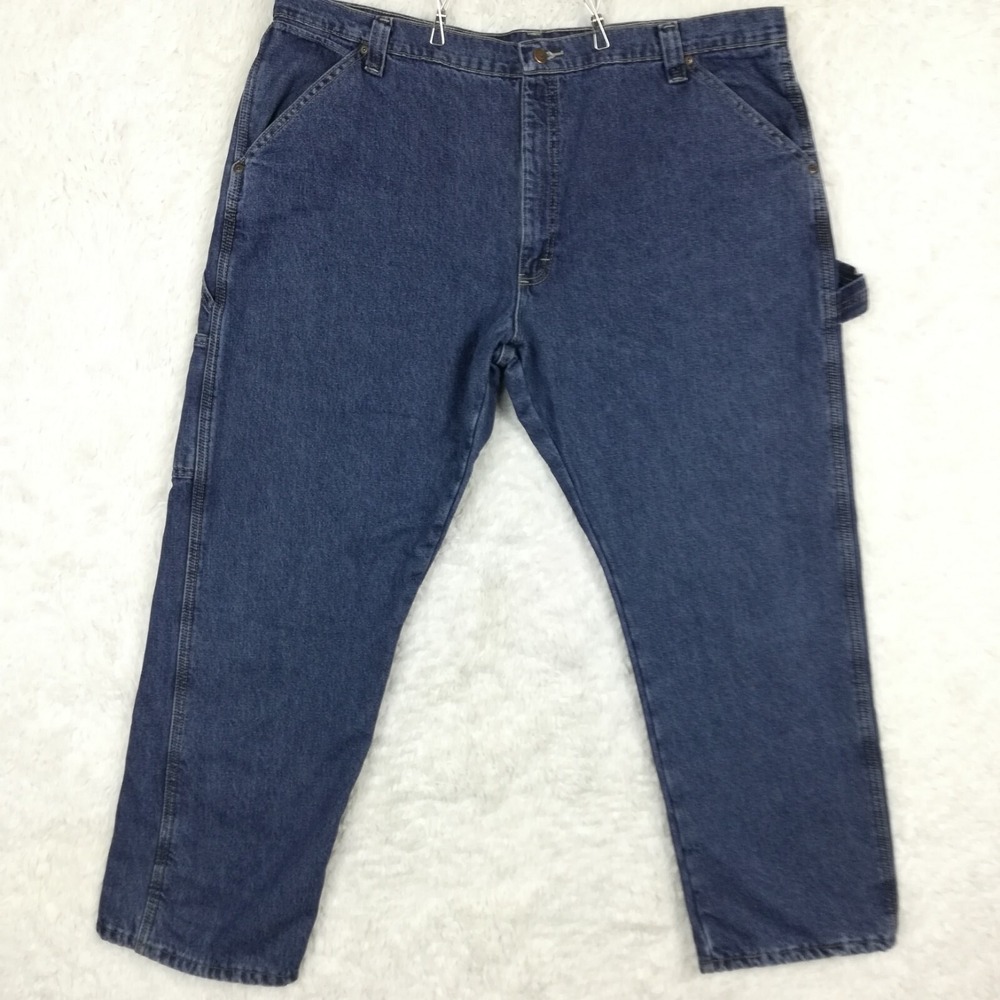 Wrangler Mens Jeans Thermal‎ Carpenter Fleece Lined Blue Denim Medium Wash 42x30